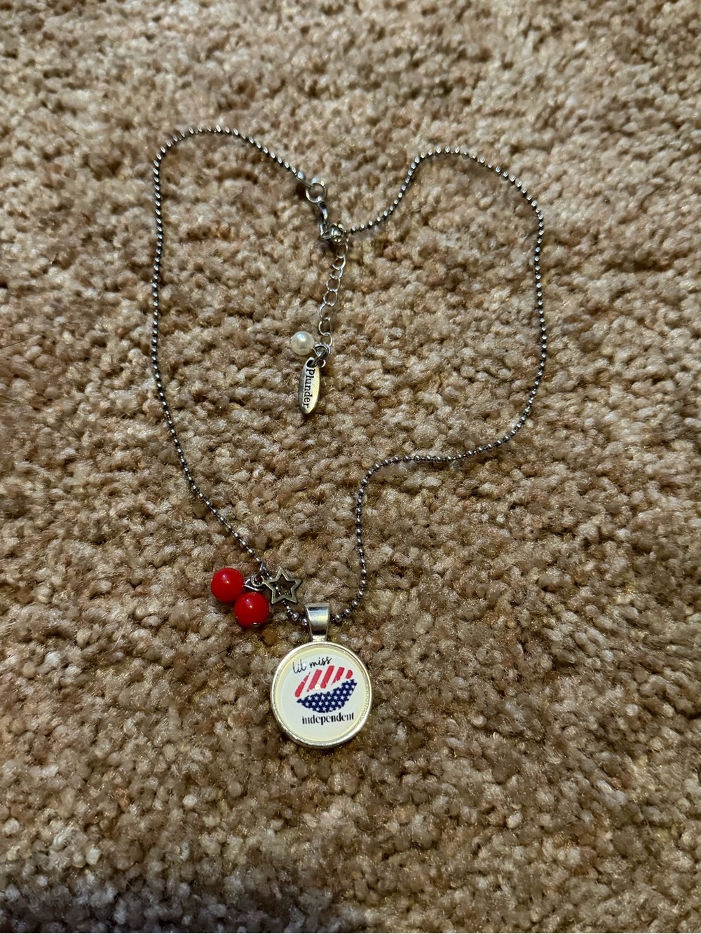 Little miss independent Pendant Necklace with cherry Charm